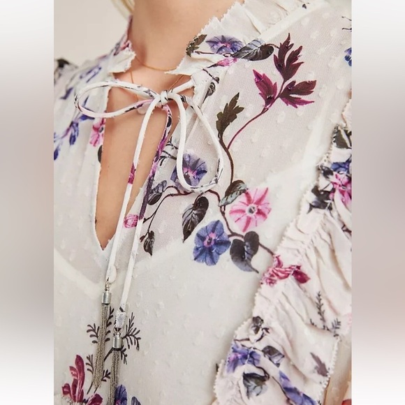 Anthropologie Dip-Dyed Floral Dress - Picture 2 of 16